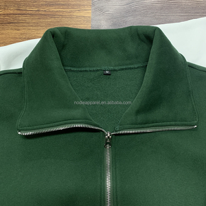 เสื้อฮู้ดแบบสวมหัวไม่มีลาย ปักโลโก้ตามแบบที่กำหนดเอง OEM ทรงหลวม เสื้อสเวตเชิ้ตแบบซิปครึ่งตัว เสื้อสเวตเชิ้ตแบบซิปสี่ส่วน เสื้อฮู้ดผู้หญิง - Product Image 4