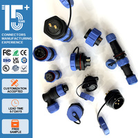Connecteur d'aviation circulaire mâle/femelle en nylon étanche IP68 à 2, 3, 4, 5, 6, 7, 9, 16 broches SP13 SP17 SP21 SP29 HZSDCONNECTOR