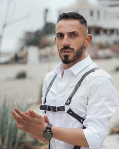 De cuero de los hombres de cinturón de arnés de cuero pecho arnés Gay esclavitud juguetes eróticos LM-022 - Product Image 3