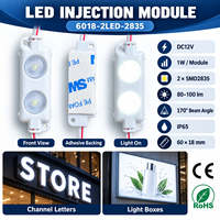 Module LED 12V 1W IP65 étanche, module LED 2 SMD2835 pour lettres lumineuses avec lentille 170 degrés pour enseignes et caissons lumineux