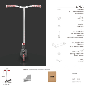 <span class=keywords><strong>Trottinette</strong></span> <span class=keywords><strong>de</strong></span> stunt Vokul Saga Black Neo Pro, plateau en aluminium, fourche monobloc, légère, pour adolescents, riders <span class=keywords><strong>de</strong></span> parc, roues en alliage <span class=keywords><strong>de</strong></span> 110 mm - Product Image 2