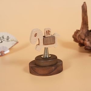 Cheval à bascule en bois massif, ornement en hêtre et noyer noir, décoration Feng Shui pour bureau, maison, étude, cadeau - Product Image 4