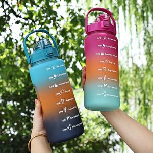 <b>Large</b> Capacity Outdoor Straw Sports Kettle Color-Changing Frosted PC Plastic Water Bottle BPA-Free Plastic Straw for Camping - Product Image 3