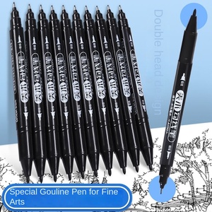 Penna Gouxie a doppia testa arte nera per bambini di plastica Non tossica confezione larga piccola pennarello dipinto <span class=keywords><strong>tratto</strong></span> - Product Image 4