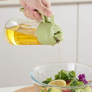 ขวดแก้วสีเขียวสำหรับใส่น้ำมันแบบสองหัวฉีดพ่น สำหรับใส่น้ำมัน น้ำส้มสายชู ซอสปรุงรส - Product Image 1