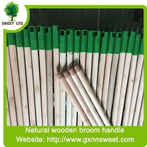 Escoba de madera pulida natural con rosca griega italiana para limpieza del hogar - Product Image 2