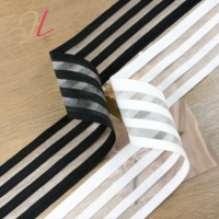 Bande élastique transparente en polyamide ajourée respirante de 6,0 cm de large, en soie de poisson, pour sous-vêtements