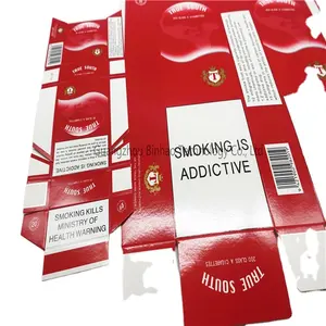 Customized Logo Cigarette Gloss Shaped Paper Packaging Cardboard Packets