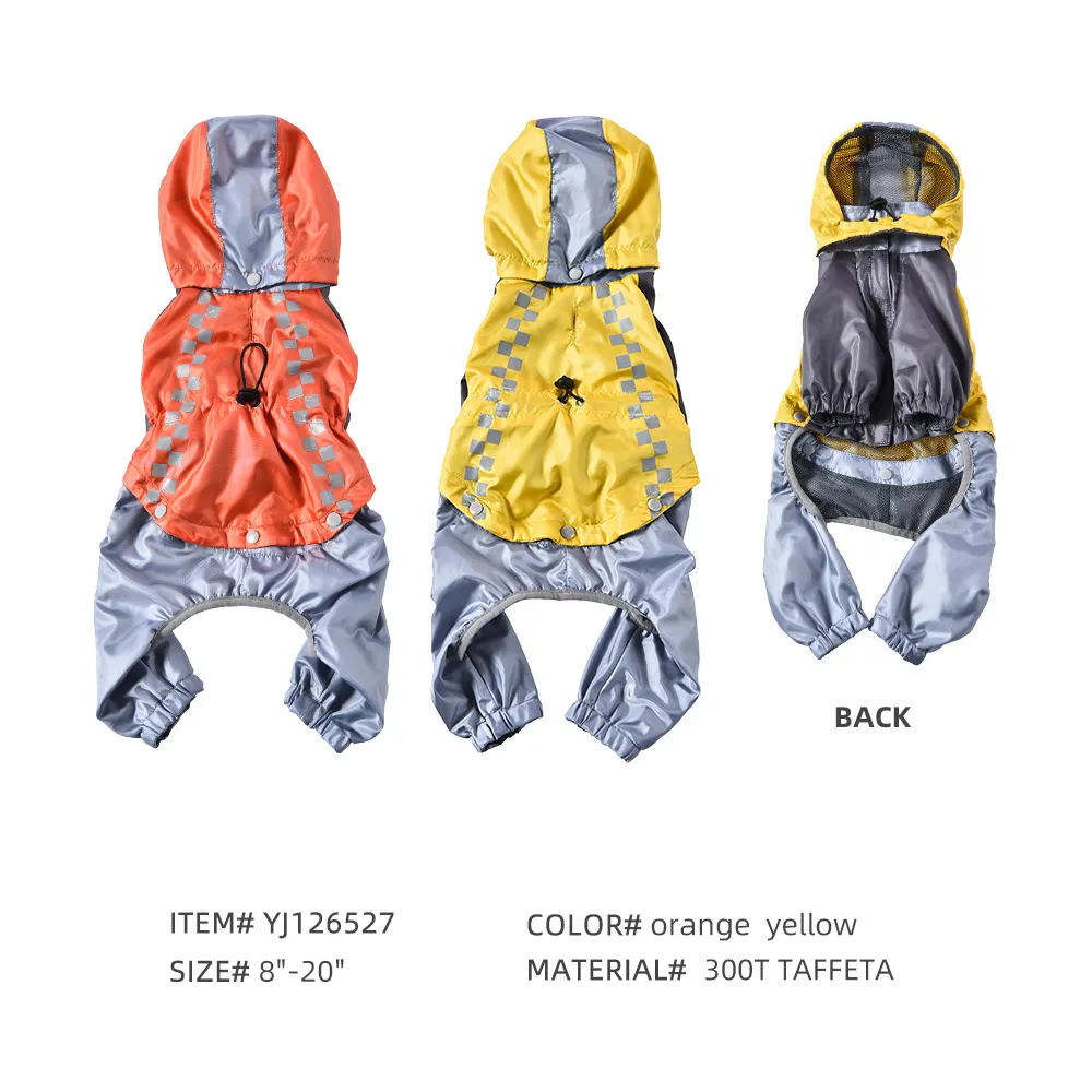 New Design Pet Reflective Safe Clothes Waterproof Lightweight Pet Dog Raincoat