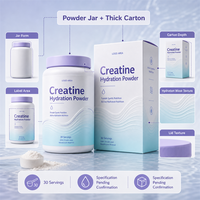 Creatina en Polvo para Hidratación OEM - 5g de Creatina con Electrolitos para Mujeres Activas, 30 Porciones, Nutrición Deportiva de Marca Privada