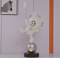 Lampadaire Ours Nordique Moderne Électroplaqué, Grande Sculpture Artistique pour Salon, Décoration Intérieure, Luminaire Statuaire