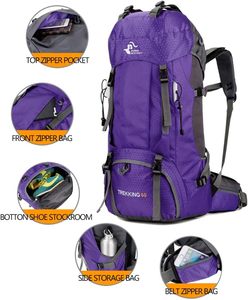 <span class=keywords><strong>Sac</strong></span> <span class=keywords><strong>à</strong></span> <span class=keywords><strong>dos</strong></span> de <span class=keywords><strong>randonnée</strong></span> et de camping imperméable TooWang <span class=keywords><strong>60L</strong></span> avec housse de pluie, <span class=keywords><strong>sac</strong></span> <span class=keywords><strong>à</strong></span> <span class=keywords><strong>dos</strong></span> léger pour le sport de plein air, les voyages et l'escalade - Product Image 3
