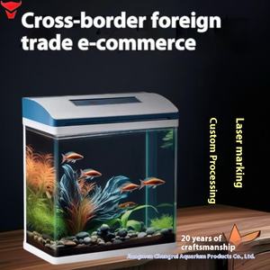 モダンなスマート水槽、環境に優しい正方形の透明ガラス水槽、25W、11L、LIUQIブランド、3年保証、リビングルーム、家庭用 - Product Image 3
