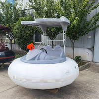 Mini bateau tamponneur électrique télécommandé pour 2 personnes avec rappel de minuterie, bateau tamponneur à pagaies 12V à louer avec volant