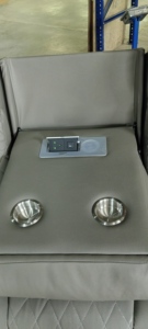 Canapé inclinable intelligent modulaire marron avec éclairage LED, 3 places, en cuir, meubles de salon, canapés avec rangement - Product Image 5