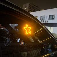 Lumière d'ambiance LED multicolore en forme d'étoile pour modification de fenêtre de voiture, décoration intérieure de voiture, lumière lumineuse en forme de cœur