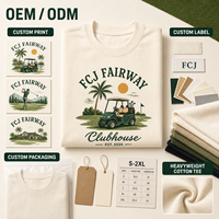 T-shirt de golf personnalisé pour homme en coton épais, coupe ample, manches courtes, avec logo personnalisé
