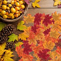 300 pièces mixte automne couleur feuilles d'érable artificielles d'automne pour mariage Art Scrapbooking décorations de jour de Thanksgiving