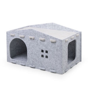 Kapalı için çevre dostu keçe kedi mağara yatakları, <span class=keywords><strong>Pet</strong></span> kedi evi katlanmış Hideaway kapalı yatak avrupa tarzı - Product Image 1