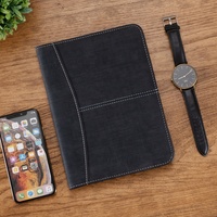 Padfolio en cuir et portefeuille d'affaires, petit Padfolio mignon personnalisé A5, dossier en cuir végétalien personnalisé