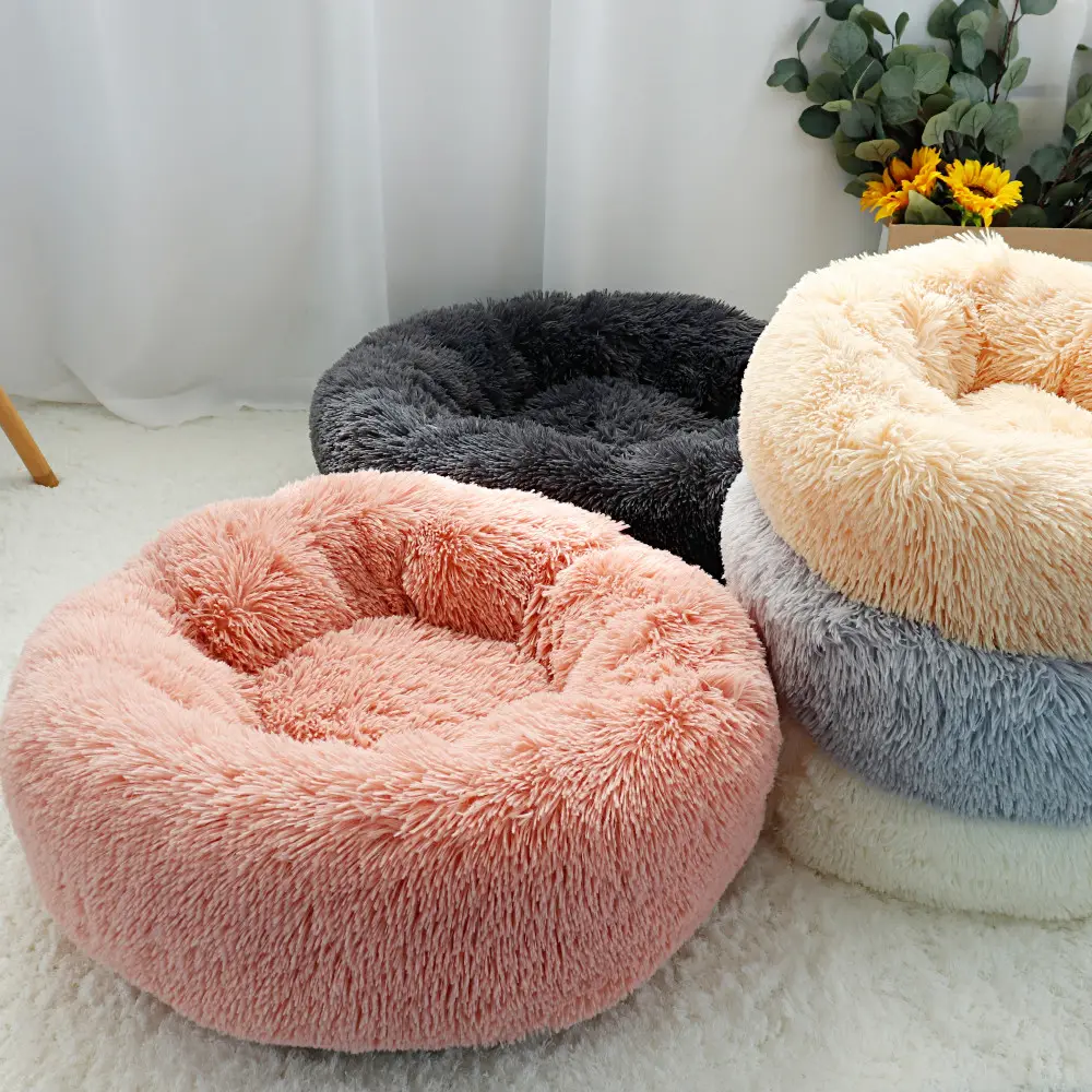 Pet Product Accessories Super Soft Cat Dog Bed Plush Small Large Animal Mat Labradors House Round Cushion