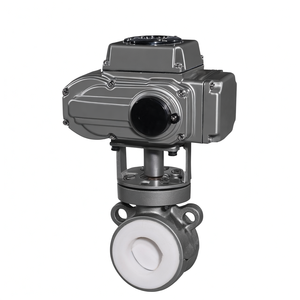 Vanne papillon motorisée électrique à commande urgente Covna, en fonte ductile, avec siège en PTFE doublé de fluor, pour commande de conduit - Product Image 1