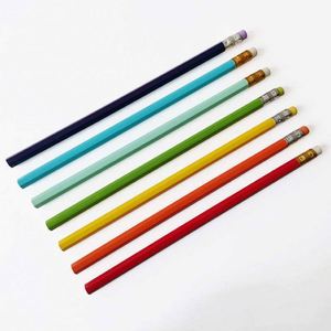 Gomme hexagonale personnalisable de 7,5 pouces, crayon standard bon marché avec design imprimé - Product Image 3