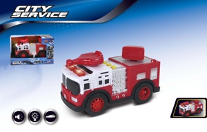 Série Ville - <span class=keywords><strong>Camion</strong></span> de pompiers à réservoir d'eau avec lumières et sirène, <span class=keywords><strong>camion</strong></span> de pompiers rouge à propulsion par friction, véhicule de sauvetage à roue libre, jouet pour garçons - Product Image 5