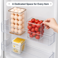 Boîte de rangement pour porte latérale de réfrigérateur, boîte d'organisation de cuisine, boîte de rangement pour fruits, légumes et œufs de qualité alimentaire