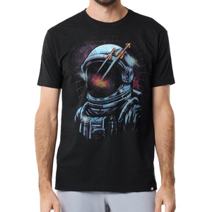 T-shirts tricotés personnalisés à manches courtes pour hommes 100 % coton, imprimé spatial psychédélique vibrant, mode festival d'été, séchage rapide - Product Image 4
