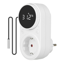 Contrôleur de température numérique intelligent avec minuterie, prise EU, thermostat à bouton rotatif, capteur de température, interrupteur de chauffage et de refroidissement, pour usage domestique