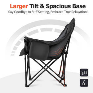 كرسي كبير الحجم 450 رطل مع حامل أكواب جيب جانبي مع دعم كرسي التخييم للخدمة الشاقة للبالغين - Product Image 6