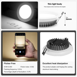 Đèn Âm Trần RGB Tròn COB Hiện Đại Chống Lóa Siêu Mỏng Zigbee Có Thể Điều Chỉnh Độ Sáng Đèn <span class=keywords><strong>LED</strong></span> 20W 30W Thương Mại Nhà Ở - Product Image 2