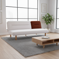 Sofá Cama Futón de Tela Extensible Suave de Dos Tonos, Elegante y de Alta Calidad, Venta Directa de Fábrica, Moderno y sin Brazos