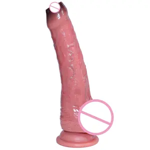 Double Layer Liquid Silicone Suction Cup Penis Artificial Soft Silicone Dildo Big Realistic Dildo consoladores para mujeres xxl