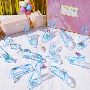 12 Uds Mini zapatos de tacones de cristal de plástico Cenicienta 3,5 pulgadas tacón alto transparente boda mesa de comedor decoración fiesta de cumpleaños Carnaval - Product Image 1