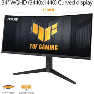 TUF Gaming VG34VQL3A- QHD (3440X1440), 34 pollici 180Hz, 1ms, 1440P 1500R Monitor curvo estrema sfocatura a basso movimento, 125% SRGB - Product Image 2