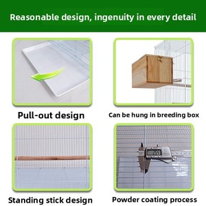 <span class=keywords><strong>Jaula</strong></span> de Lujo Plegable para Pájaros y Loros, Espacio Súper Amplio, Acero Inoxidable 304, Tecnología de Pulverización Plástica, Para Uso Doméstico y Transfronterizo - Product Image 4