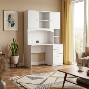 Wooden Foldable Extendable Computer <strong>Desk</strong> and Bookshelf with Healthy Design <strong>for</strong> <strong>Bedroom</strong> or Home Office Furniture Made in China - Product Image 2
