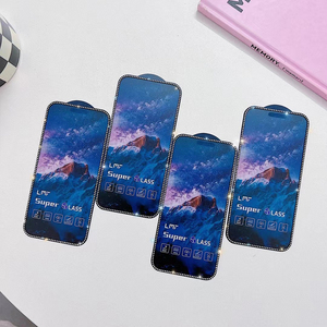 Protecteur d'écran en verre trempé mat brillant avec bordure en diamant anti-empreintes digitales pour iphone 17 <span class=keywords><strong>AIR</strong></span> 12 13 14 15 Pro Max - Product Image 3