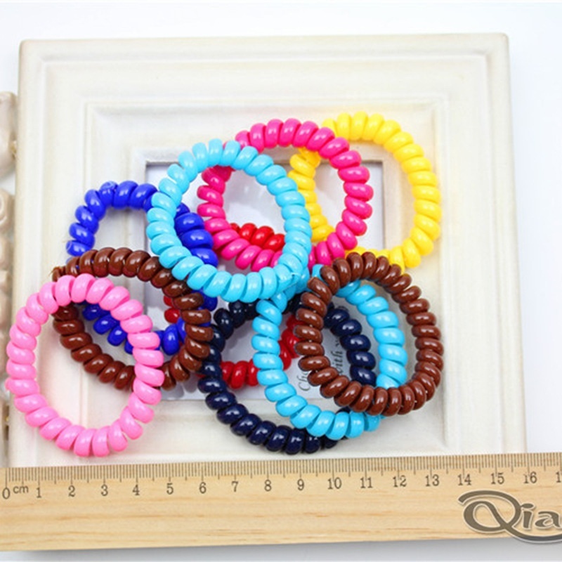 10 Stück Spiral-Telefonkabel-Haargummis – Bunt, Für Kinder – Sanft Zum Haar