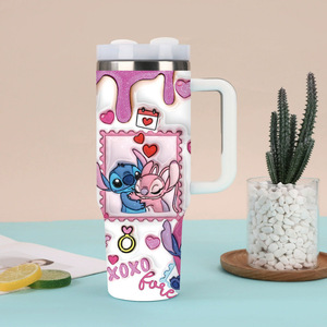 Termo de Acero Inoxidable de Doble Pared con Diseño de <span class=keywords><strong>Stitch</strong></span> de 40 oz, Tapa con Asa, Aislamiento Térmico de 6 a 12 Horas, Pajita, Ecológico - Product Image 2