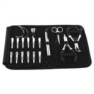 Custom logo Nano & Micro Link <b>Beads</b> Remover Plier also Quick Braid Aid Parting Finger and C Type <b>Needle</b> Tools kit for sale - Product Image 1