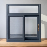 Fenêtres coulissantes en aluminium résistantes aux intempéries avec moustiquaires de sécurité en acier inoxydable, fenêtres en verre trempé à double vitrage
