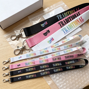 Lanière en polyester imprimée multicolore, personnalisable avec logo, pour le cou ou le poignet, idéale pour les cadeaux promotionnels et les objets publicitaires. - Product Image 2