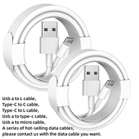 Câble USB 20W blanc en TPE/PVC pour vente en gros 2026, câble de charge rapide et de transfert de données avec chargeur de téléphone multi-USB, compatible iOS 14/13/12 et Type C