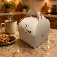 Boîte à gâteau en papier personnalisée en gros avec estampage à chaud et poignée pour l'emballage de gâteaux et d'aliments