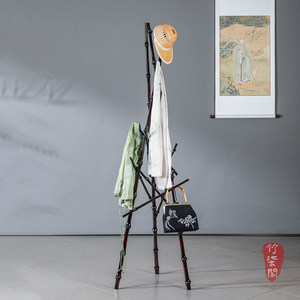 Bamboo <b>Clothes</b> <b>Rack</b> Lacquered Triangular Standing Coat And Cap Hanger For Living Room Home Furnishings - Product Image 3