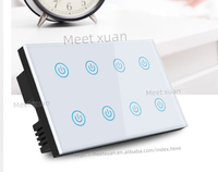 Interrupteur mural tactile intelligent Tuya WiFi 8 voies avec suivi de consommation d'énergie et programmation personnalisée de l'automatisation, haute qualité