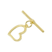 Boucle en forme de cœur et de fleur plaquée or 18 carats pour fabrication de bijoux, collier et bracelet